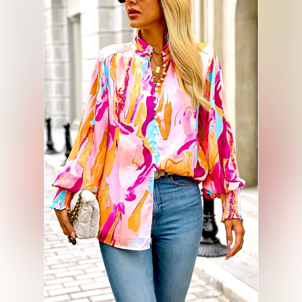 Beautiful Colorz Button Down Blouse for Women!
